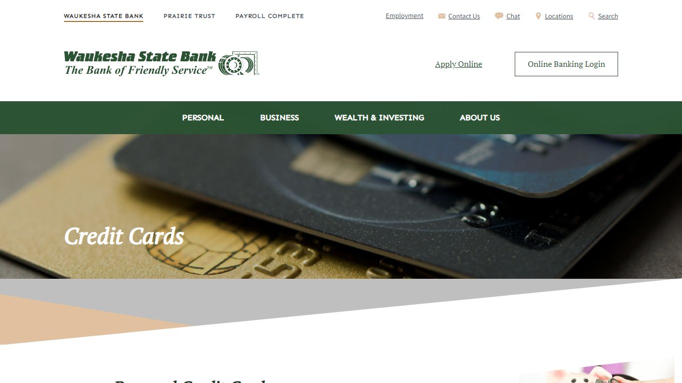 Credit Cards | Personal Banking | Waukesha State Bank