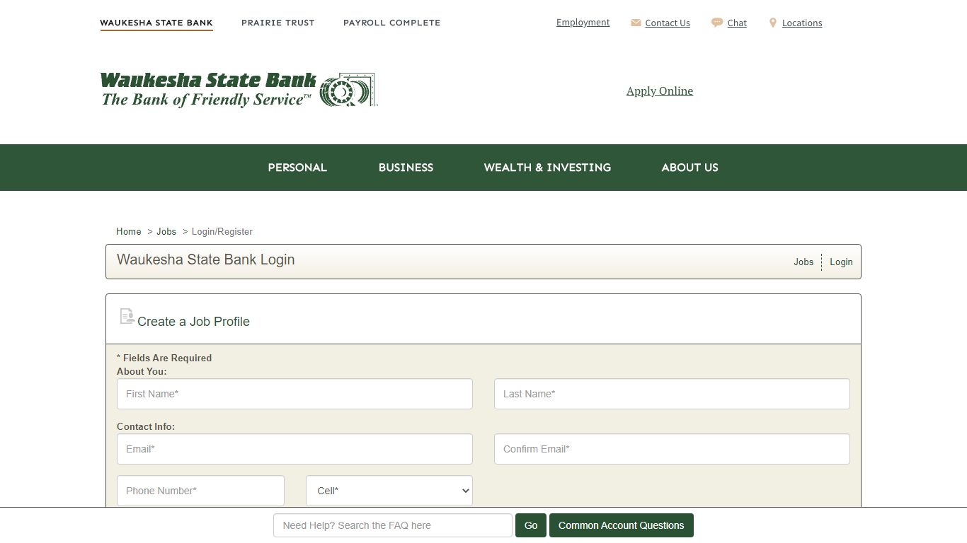 Waukesha State Bank Login - Waukesha State Bank